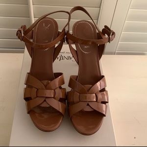 YSL nude patent Tribute sandal 75mm Size 39.5